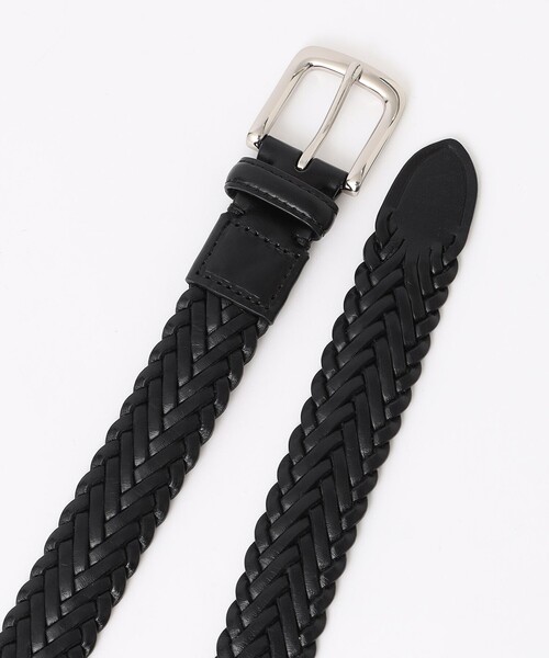 MACKINTOSH PHILOSOPHY（ﾏｯｷﾝﾄｯｼｭ ﾌｨﾛｿﾌｨｰ）の「オイルレザーメッシュ カジュアルベルト（ベルト・メンズ・ダークネイビー/ブラウン系その他7/ブラック・FREE）」の9枚目の写真