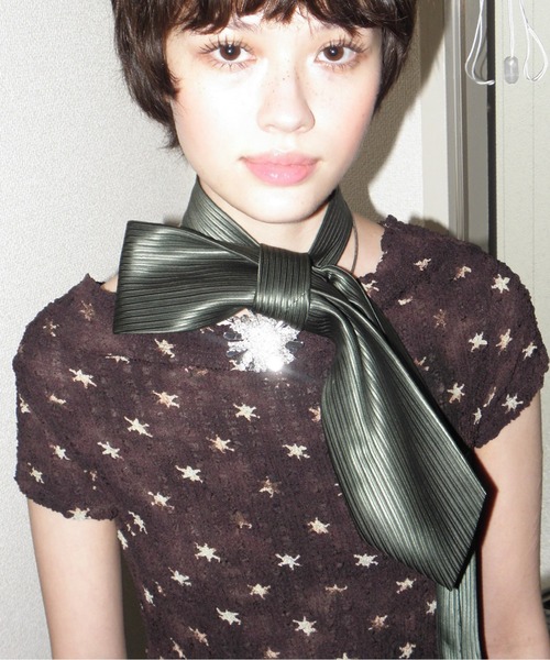 musubore(ムスボレ)の「popcorn shirring gradation print tops / シャーリングプリントトップス(シャツ/ブラウス・レディース・パープル/ブラウン・FREE)」の5枚目の写真