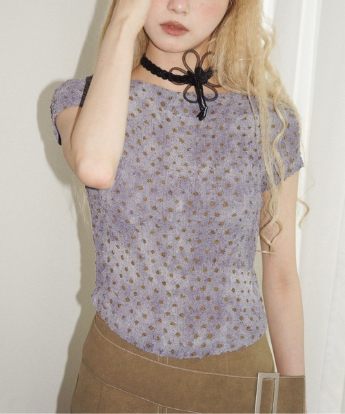 musubore(ムスボレ)の「popcorn shirring gradation print tops / シャーリングプリントトップス(シャツ/ブラウス・レディース・パープル/ブラウン・FREE)」の17枚目の写真