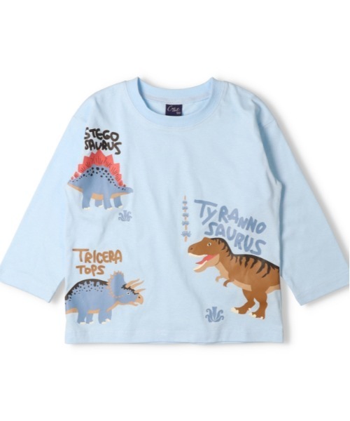Crescent(クレッセント)の「恐竜プリント長袖Tシャツ(Tシャツ/カットソー・キッズ・ベージュ/ブルー・80/90/100/110/120/130)」の3枚目の写真