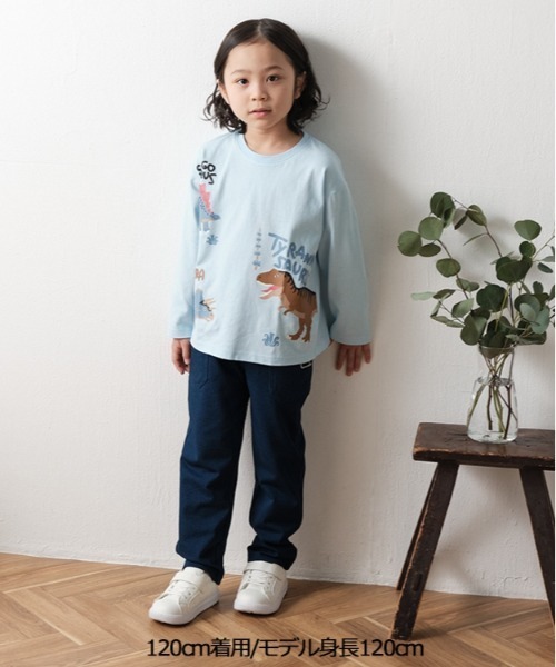 Crescent(クレッセント)の「恐竜プリント長袖Tシャツ(Tシャツ/カットソー・キッズ・ベージュ/ブルー・80/90/100/110/120/130)」の9枚目の写真