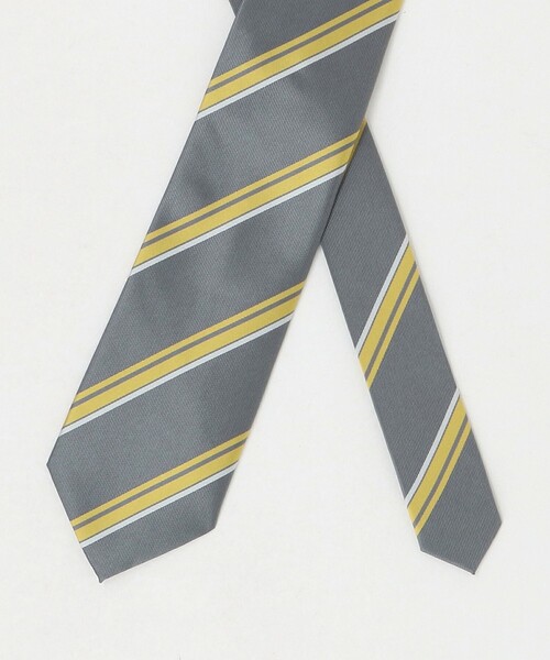 green label relaxing（グリーンレーベルリラクシング）の「GLR ポリエステル ウォッシャブル ストライプ3 ネクタイ（ネクタイ・メンズ・オリーブ/ダークブラウン/ダークグレー・FREE）」の5枚目の写真