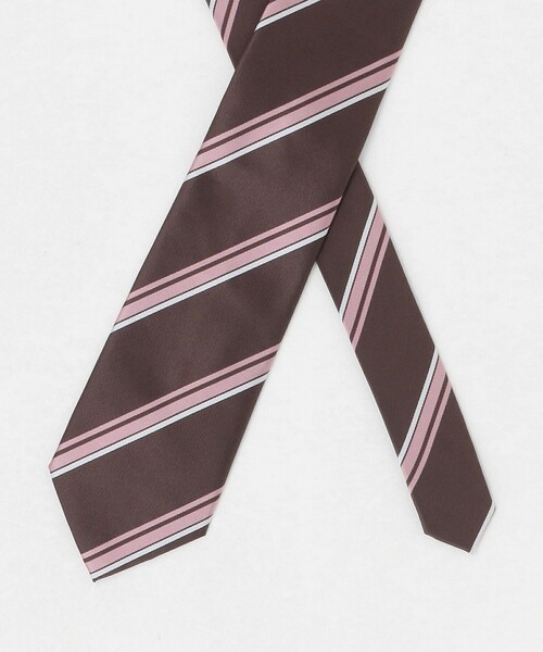 green label relaxing（グリーンレーベルリラクシング）の「GLR ポリエステル ウォッシャブル ストライプ3 ネクタイ（ネクタイ・メンズ・オリーブ/ダークブラウン/ダークグレー・FREE）」の9枚目の写真