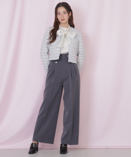 JILL by JILL STUART(ジルバイジルスチュアート)の「ビジューブレード付きツイードジャケット(ノーカラージャケット・レディース・ホワイト系その他/ブルー系その他・MEDIUM/SMALL)」の22枚目の写真