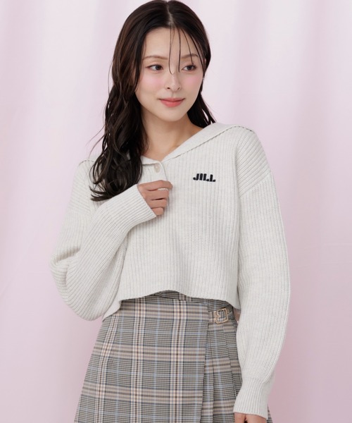 JILL by JILL STUART(ジルバイジルスチュアート)の「ビッグカラー畔ニット(ニット/セーター・レディース・ブルー系その他/レッド系その他/ホワイト/ブラック系その他・FREE)」の1枚目の写真