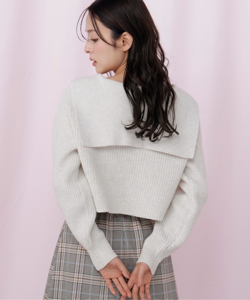 JILL by JILL STUART(ジルバイジルスチュアート)の「ビッグカラー畔ニット(ニット/セーター・レディース・ブルー系その他/レッド系その他/ホワイト/ブラック系その他・FREE)」の13枚目の写真