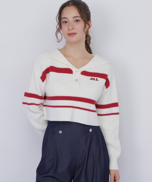 JILL by JILL STUART(ジルバイジルスチュアート)の「ビッグカラー畔ニット(ニット/セーター・レディース・ブルー系その他/レッド系その他/ホワイト/ブラック系その他・FREE)」の19枚目の写真
