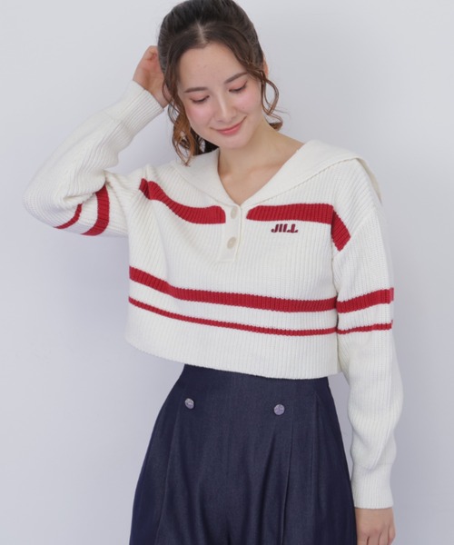 JILL by JILL STUART(ジルバイジルスチュアート)の「ビッグカラー畔ニット(ニット/セーター・レディース・ブルー系その他/レッド系その他/ホワイト/ブラック系その他・FREE)」の18枚目の写真