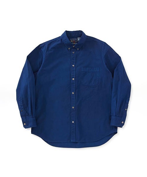 BLUE BLUE JAPAN(ブルーブルージャパン)の「ファインオックス ホンアイ ボタンダウン ロングスリーブシャツ(シャツ/ブラウス・メンズ・インディゴブルー・S/M/L)」の1枚目の写真