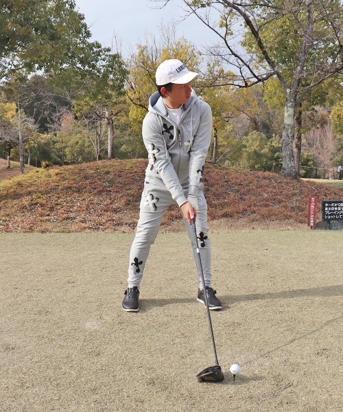 LUXE/R GOLF（ラグジュ ゴルフ）の「(RM)【LUXE/R GOLF】ストレッチ ポンチ クロスワッペン ジョガーパンツ（スウェットパンツ・メンズ・ブラック/杢グレー/ホワイト・LARGE/X-LARGE/MEDIUM）」の5枚目の写真