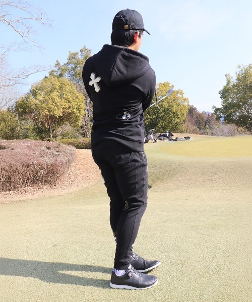 LUXE/R GOLF（ラグジュ ゴルフ）の「(RM)【LUXE/R GOLF】ストレッチ ポンチ クロスワッペン ジョガーパンツ（スウェットパンツ・メンズ・ブラック/杢グレー/ホワイト・LARGE/X-LARGE/MEDIUM）」の11枚目の写真