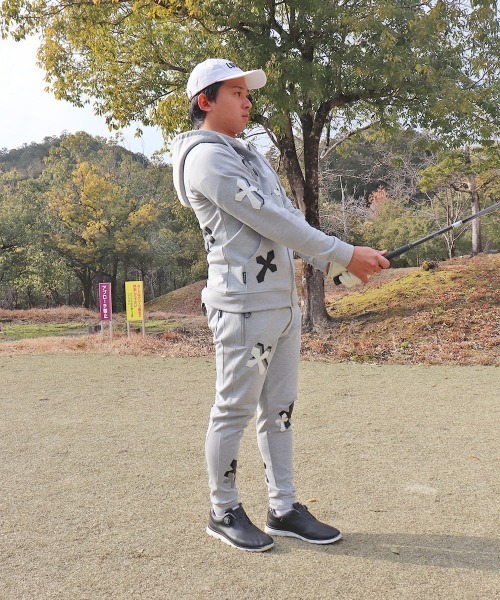 LUXE/R GOLF（ラグジュ ゴルフ）の「(RM)【LUXE/R GOLF】ストレッチ ポンチ クロスワッペン ジョガーパンツ（スウェットパンツ・メンズ・ブラック/杢グレー/ホワイト・LARGE/X-LARGE/MEDIUM）」の12枚目の写真