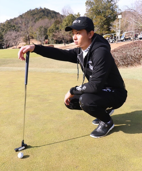 LUXE/R GOLF（ラグジュ ゴルフ）の「(RM)【LUXE/R GOLF】ストレッチ ポンチ クロスワッペン ジョガーパンツ（スウェットパンツ・メンズ・ブラック/杢グレー/ホワイト・LARGE/X-LARGE/MEDIUM）」の15枚目の写真