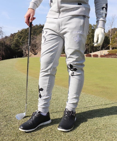 LUXE/R GOLF（ラグジュ ゴルフ）の「(RM)【LUXE/R GOLF】ストレッチ ポンチ クロスワッペン ジョガーパンツ（スウェットパンツ・メンズ・ブラック/杢グレー/ホワイト・LARGE/X-LARGE/MEDIUM）」の16枚目の写真