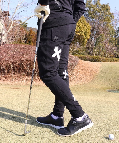 LUXE/R GOLF（ラグジュ ゴルフ）の「(RM)【LUXE/R GOLF】ストレッチ ポンチ クロスワッペン ジョガーパンツ（スウェットパンツ・メンズ・ブラック/杢グレー/ホワイト・LARGE/X-LARGE/MEDIUM）」の19枚目の写真