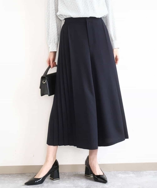 MK MICHEL KLEIN（エムケーミッシェルクラン）の「[洗える]サイドプリーツガウチョパンツ（その他パンツ・レディース・グレイッシュブルー/ネイビー・38）」の10枚目の写真