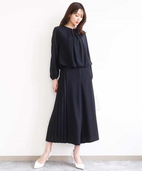 MK MICHEL KLEIN（エムケーミッシェルクラン）の「[洗える]サイドプリーツガウチョパンツ（その他パンツ・レディース・グレイッシュブルー/ネイビー・38）」の18枚目の写真