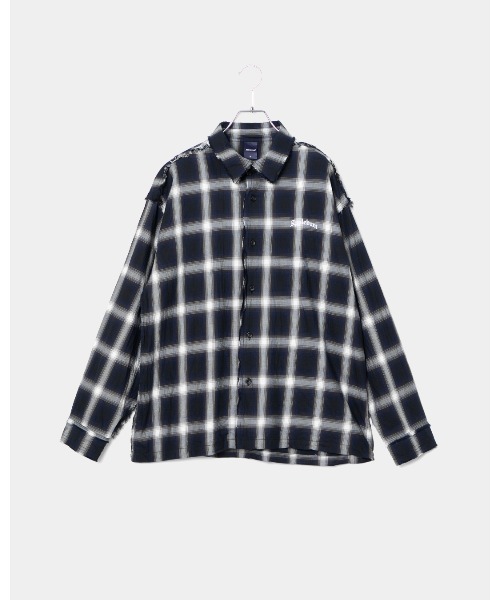 APPLEBUM(アップルバム)の「Cut Off Ombre Check Shirt(シャツ/ブラウス・メンズ・ブラック・MEDIUM/LARGE/X-LARGE)」の1枚目の写真