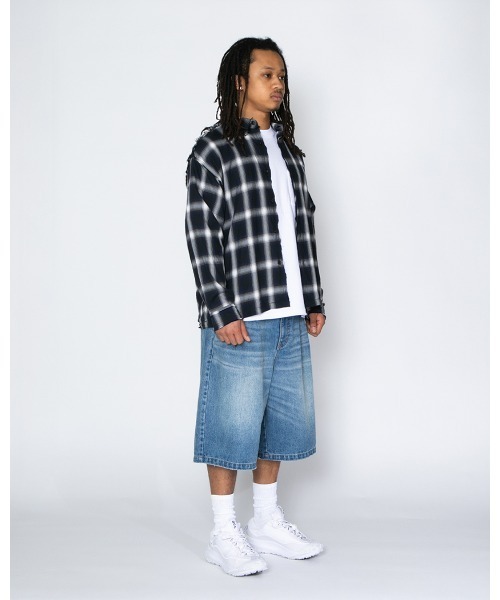 APPLEBUM(アップルバム)の「Cut Off Ombre Check Shirt(シャツ/ブラウス・メンズ・ブラック・MEDIUM/LARGE/X-LARGE)」の2枚目の写真