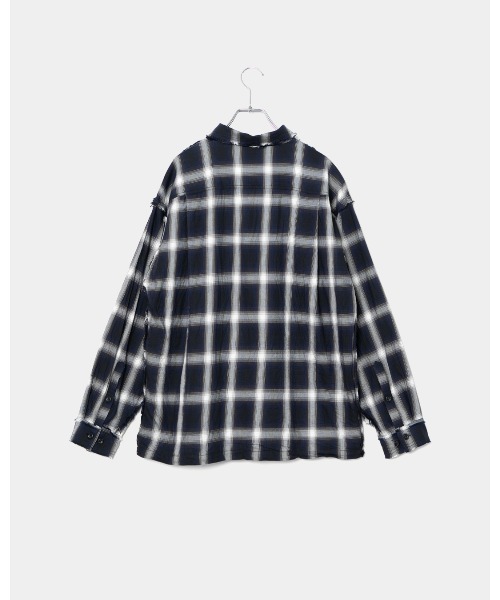 APPLEBUM(アップルバム)の「Cut Off Ombre Check Shirt(シャツ/ブラウス・メンズ・ブラック・MEDIUM/LARGE/X-LARGE)」の3枚目の写真