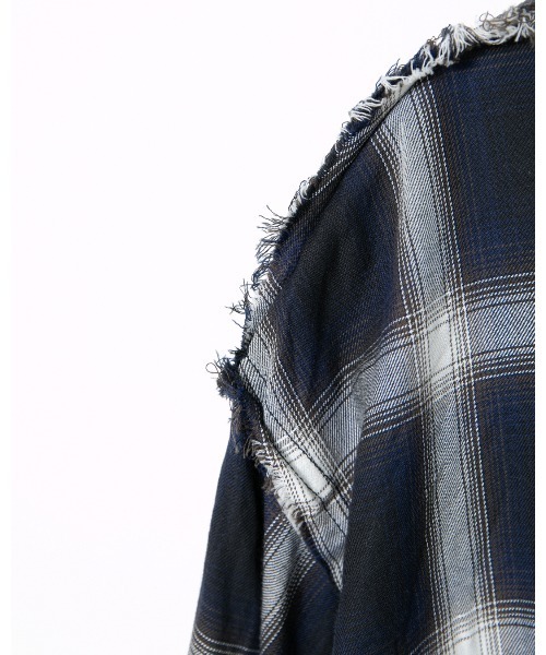 APPLEBUM(アップルバム)の「Cut Off Ombre Check Shirt(シャツ/ブラウス・メンズ・ブラック・MEDIUM/LARGE/X-LARGE)」の6枚目の写真