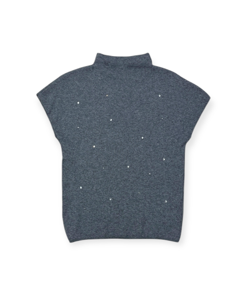 BORN SLIPPY(ボーンスリッピー)の「Soft Crystal Drift Mock Neck Knit (Gray)(ベスト・レディース・その他・FREE)」の3枚目の写真