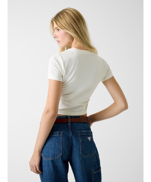 GUESS JEANS(ゲスジーンズ)の「GUESS JEANS Short Sleeves Crew Neck Baby Baker Tee Tシャツ(Tシャツ/カットソー・レディース・ブラック/ホワイト系その他/ライトピンク・LARGE/MEDIUM/SMALL/X-SMALL)」の6枚目の写真