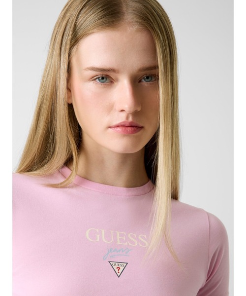 GUESS JEANS(ゲスジーンズ)の「GUESS JEANS Short Sleeves Crew Neck Baby Baker Tee Tシャツ(Tシャツ/カットソー・レディース・ブラック/ホワイト系その他/ライトピンク・LARGE/MEDIUM/SMALL/X-SMALL)」の15枚目の写真