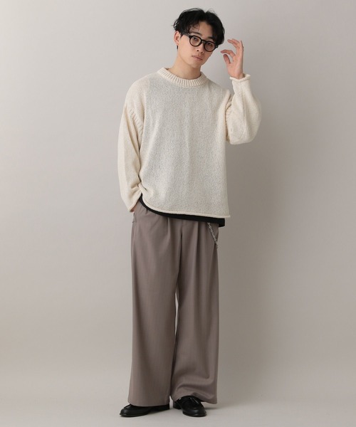 RAGEBLUE（レイジブルー）の「Lowgage Chunky Knit/ チャンキーニット（ニット/セーター・メンズ・ホワイト/ライトグリーン・MEDIUM/LARGE）」の3枚目の写真