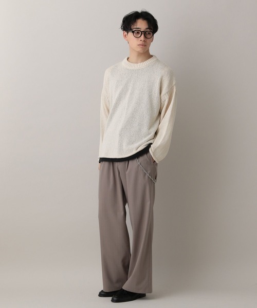 RAGEBLUE（レイジブルー）の「Lowgage Chunky Knit/ チャンキーニット（ニット/セーター・メンズ・ホワイト/ライトグリーン・MEDIUM/LARGE）」の4枚目の写真