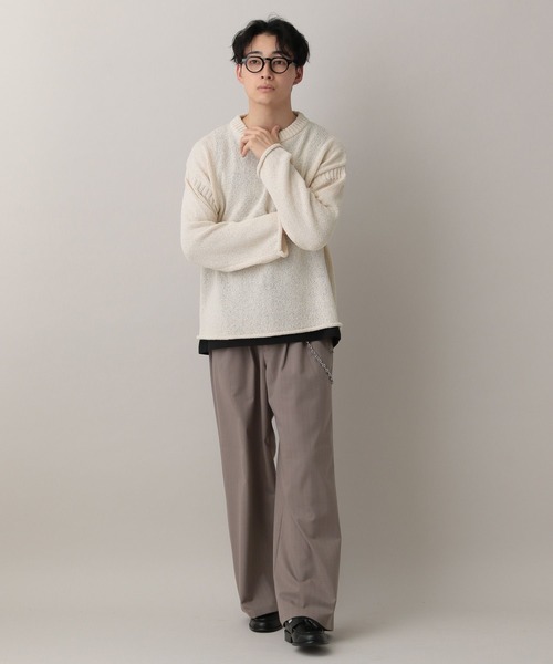 RAGEBLUE（レイジブルー）の「Lowgage Chunky Knit/ チャンキーニット（ニット/セーター・メンズ・ホワイト/ライトグリーン・MEDIUM/LARGE）」の5枚目の写真