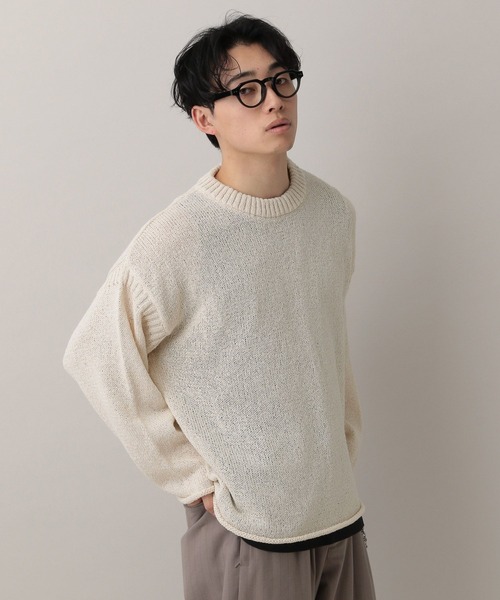 RAGEBLUE（レイジブルー）の「Lowgage Chunky Knit/ チャンキーニット（ニット/セーター・メンズ・ホワイト/ライトグリーン・MEDIUM/LARGE）」の7枚目の写真