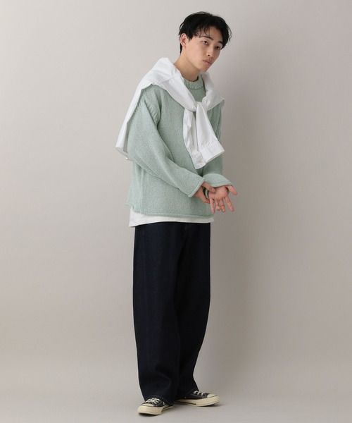 RAGEBLUE（レイジブルー）の「Lowgage Chunky Knit/ チャンキーニット（ニット/セーター・メンズ・ホワイト/ライトグリーン・MEDIUM/LARGE）」の11枚目の写真