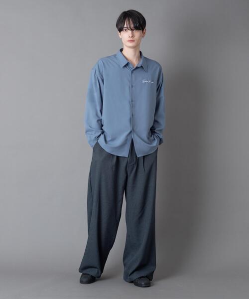 BROWNY（ブラウニー）の「BROWNY/【26年春夏新作】ワンポイントルーズシャツ(LS)（シャツ/ブラウス・メンズ・ブラック/ホワイト/ブルー系その他・LARGE/MEDIUM）」の6枚目の写真