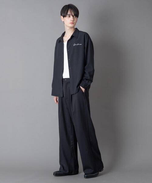 BROWNY（ブラウニー）の「BROWNY/【26年春夏新作】ワンポイントルーズシャツ(LS)（シャツ/ブラウス・メンズ・ブラック/ホワイト/ブルー系その他・LARGE/MEDIUM）」の5枚目の写真