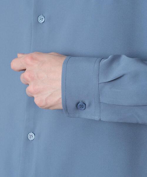 BROWNY（ブラウニー）の「BROWNY/【26年春夏新作】ワンポイントルーズシャツ(LS)（シャツ/ブラウス・メンズ・ブラック/ホワイト/ブルー系その他・LARGE/MEDIUM）」の10枚目の写真