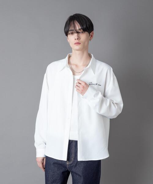 BROWNY（ブラウニー）の「BROWNY/【26年春夏新作】ワンポイントルーズシャツ(LS)（シャツ/ブラウス・メンズ・ブラック/ホワイト/ブルー系その他・LARGE/MEDIUM）」の12枚目の写真