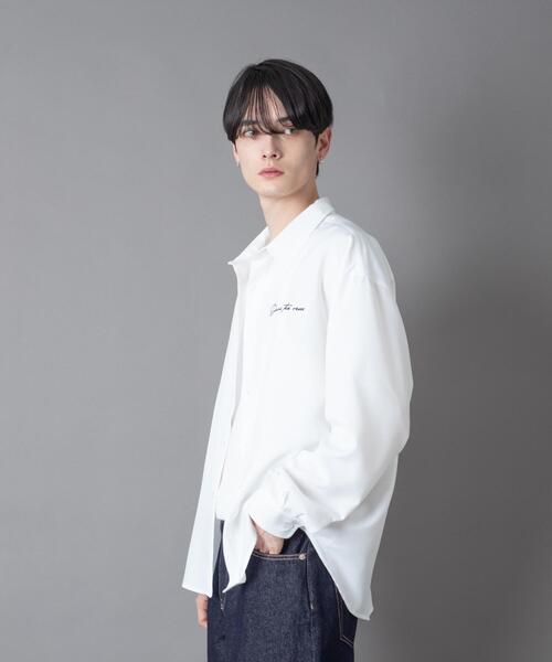 BROWNY（ブラウニー）の「BROWNY/【26年春夏新作】ワンポイントルーズシャツ(LS)（シャツ/ブラウス・メンズ・ブラック/ホワイト/ブルー系その他・LARGE/MEDIUM）」の13枚目の写真