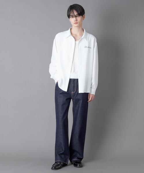 BROWNY（ブラウニー）の「BROWNY/【26年春夏新作】ワンポイントルーズシャツ(LS)（シャツ/ブラウス・メンズ・ブラック/ホワイト/ブルー系その他・LARGE/MEDIUM）」の17枚目の写真