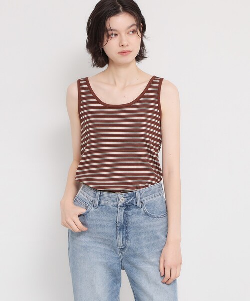 THE SHOP TK (ザ ショップ ティーケー )の「マルチボーダーニットソータンク(タンクトップ・レディース・アイボリー系2/ブラック系2/ダークブラウン系2・13/12)」の3枚目の写真