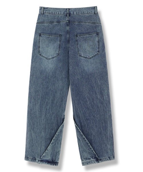IDWS（アイドンワナセル）の「Side Flash Denim Parasuit Pants Indigo（デニムパンツ・レディース・その他・0/1/2）」の2枚目の写真