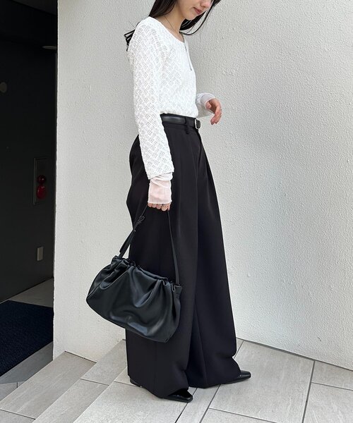 CAPRICIEUX LE'MAGE(カプリシューレマージュ)の「袖シアーレースT(Tシャツ/カットソー・レディース・ブラック/ホワイト・FREE)」の8枚目の写真