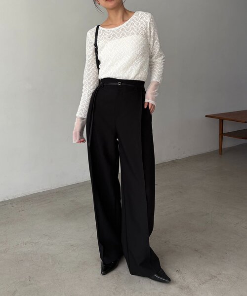 CAPRICIEUX LE'MAGE(カプリシューレマージュ)の「袖シアーレースT(Tシャツ/カットソー・レディース・ブラック/ホワイト・FREE)」の15枚目の写真