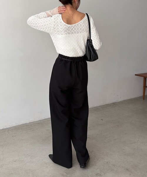 CAPRICIEUX LE'MAGE(カプリシューレマージュ)の「袖シアーレースT(Tシャツ/カットソー・レディース・ブラック/ホワイト・FREE)」の16枚目の写真