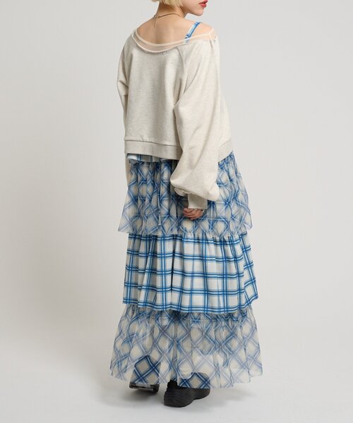 w closet(ダブルクローゼット)の「シアーワンショルスウェット(Tシャツ/カットソー・レディース・アイボリー/グリーン/グレー・FREE)」の21枚目の写真