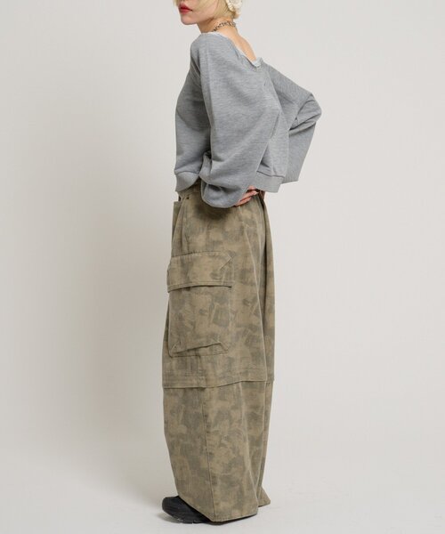 w closet(ダブルクローゼット)の「シアーワンショルスウェット(Tシャツ/カットソー・レディース・アイボリー/グリーン/グレー・FREE)」の18枚目の写真