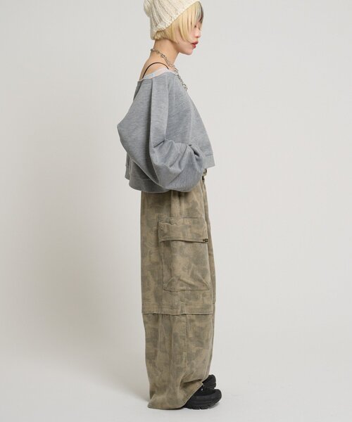 w closet(ダブルクローゼット)の「シアーワンショルスウェット(Tシャツ/カットソー・レディース・アイボリー/グリーン/グレー・FREE)」の20枚目の写真