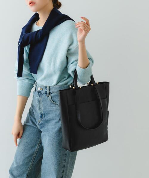 RODE SKO（ロデスコ）の「レザー2WAYトートバッグ（トートバッグ・レディース・オフホワイト/ブラウン系その他/ブラック・ONE）」の7枚目の写真