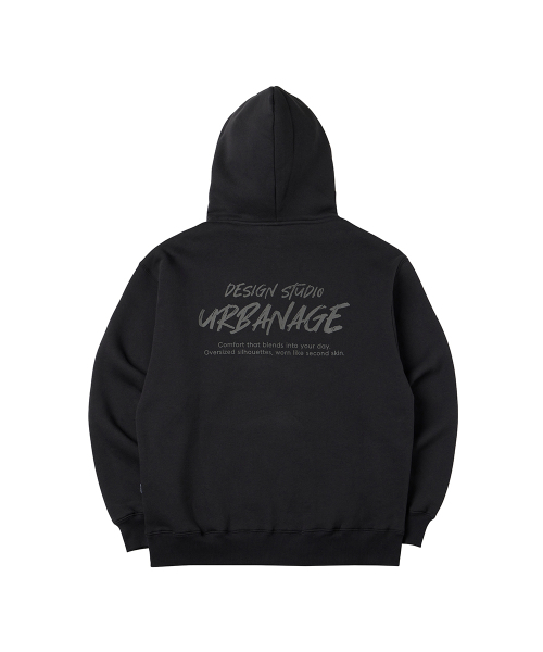 URBANAGE(アーバンエイジ)の「DESIGN STUDIO ロゴ オーバーサイズ フードジップアップ_チャコール(パーカー・レディース・その他・MEDIUM/LARGE)」の2枚目の写真