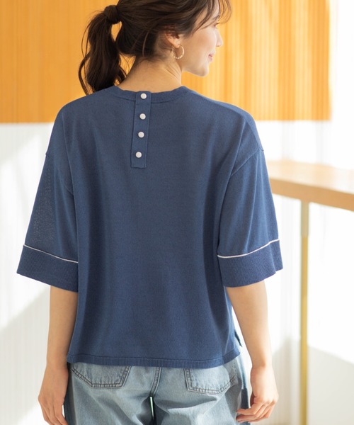SHOO・LA・RUE(シューラルー)の「配色ラインニットTシャツ(ニット/セーター・レディース・ブルー系その他/ブラック/ピンク/ダークブラウン/ホワイト/チャコールグレー・00)」の10枚目の写真